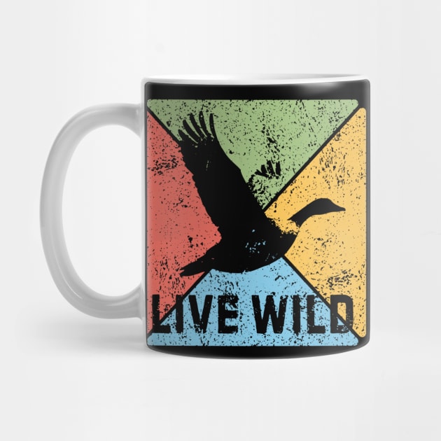 Goose Flight Vintage Wildlife Pop Art – Nature Lovers Gift by TuncGK